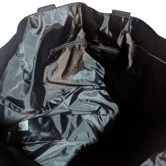 VS Large Canvas Striped Tote Bag Metallic Pink Ombre Beach Travel Weekender - Picture 7 of 7